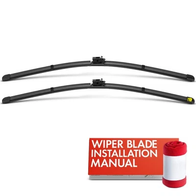 2 件前 24 英寸和 22 英寸挡风玻璃刮板适用于梅赛德斯-奔驰 E350 E450 S63 AMG — 第 1/4 张图片