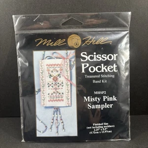 Mill Hill Scissor Pocket Treasured Stitching Band Kit Misty Pink Sampler NEW - Picture 1 of 4