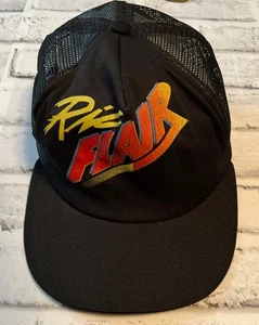 Vintage Ric Flair Black Snapback Hat AJD Made in USA Rare - Picture 1 of 10