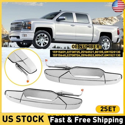 Manija de puerta cromada 4 piezas para 07-13 Chevy Tahoe GMC Yukon Sierra Denali trasera L & R Foto 1 de 4