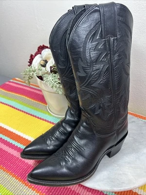 Justin L4904 Black Kiddie Western Tall Classic Leather Boots Women’s Size US 6 B - Image 1 of 4