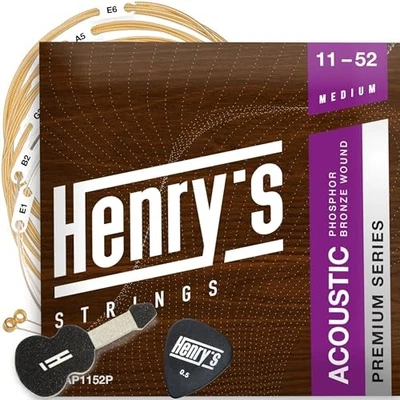 Струны для акустической гитары премиум-класса - для начинающих и профессионалов - найдите 5 средних (11-52) - Изображение 1 из 4