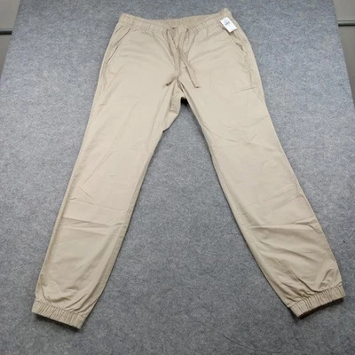 Gap Pants Mens Small Khaki Jogger Chino Stretch Drawstring Elastic Cuff Pockets - Image 1 of 4