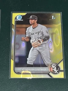 2022 Bowman Draft Chrome Jordan Sprinkle YELLOW LAVA /75 - Picture 1 of 1