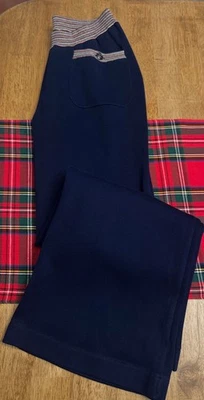 Pantalones CHANEL Azul Elástico Algodón Pierna Ancha Rayas Elástico Cintura Bolsillos Talla 38 Foto 1 de 4