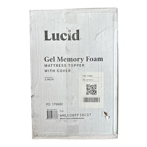 Lucid 3" Gel Memory Foam Mattress Topper with Cover, Full Size - Picture 1 of 2