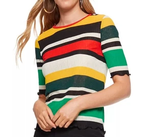 Nine West Salat-Edge Kurzarm T-Shirt Grün Schwarz Damen Größe XXL - Bild 1 von 8