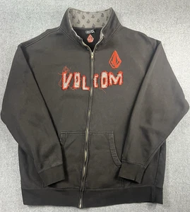 Volcom Stone Full Zip Mock Neck Hoodie Men’s XL Black Red Vintage Sweatshirt - Picture 1 of 15