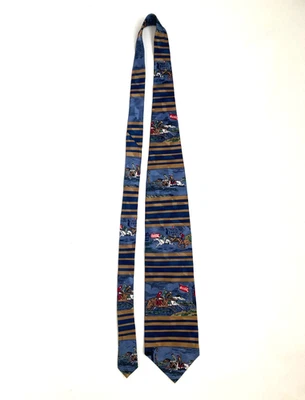 Coca Cola Coke Necktie Tie Jockey Derby Horse Race 100% Silk Made in USA - Image 1 of 4