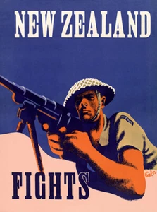 New Zealand - Fights - 1942 - World War II - Propaganda Poster - Picture 1 of 1