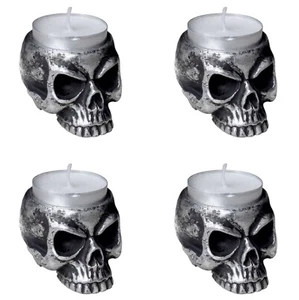 Skull Tea Light Candle Holders Set of 4, Gothic, Death, Macabre, Alchemy England - Picture 1 of 9
