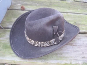 FABINI Cowboy Hat, Child Size, Opening 6"x6.5", Geo. W. Boliman NY, 100% Wool - Picture 1 of 8