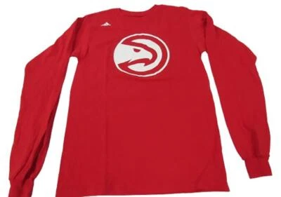 New Atlanta Hawks Mens Sizes S-2XL Red Long Sleeve Adidas Shirt - Image 1 of 4