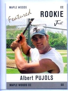 ALBERT PUJOLS JUST MINORS MAPLE WOODS COLLEGE ROOKIE CARD! ST. LOUIS CARDINALS!