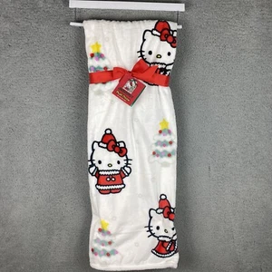 Hello Kitty Plush Throw Blanket Christmas Santa Tree 50in x 70in Halloween - Picture 1 of 5