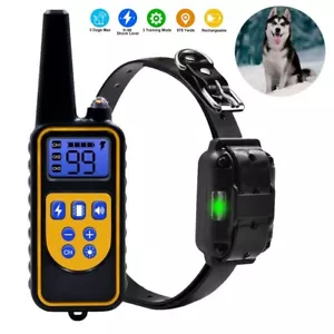 Hundetraining elektrisches Halsband wasserdicht wiederaufladbare Fernbedienung 875 Yards - Bild 1 von 19