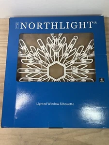 Northlight 15.25" Lighted Snowflake Christmas Window Silhouette Decoration - Picture 1 of 2