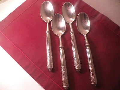 4 Place Oval Soup Spoons Ricci Argentieri Amalfi 18/10 Glossy Stainless 8 1/4" B - Image 1 of 4
