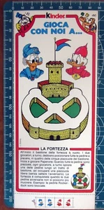 Gioca con noi a... La fortezza Kinder Disney Vintage ITALY scheda - Foto 1 di 2