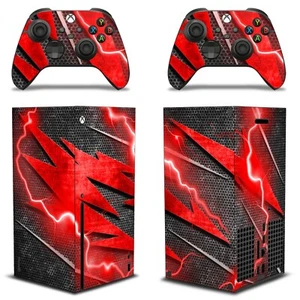 Skin PER XBOX SERIES X Console Gaming + 2 Controller Adesivi Decalcomania Metal-Th-R - Foto 1 di 1