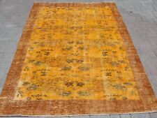 Vintage Wool Geometric Oushak 6x9 Area Rug Hand-knotted Large Carpet