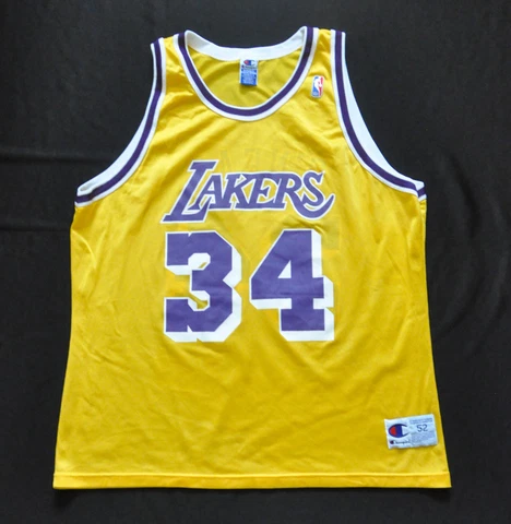 SHAQUILLE O'NEAL SHAQ LOS ANGELES LAKERS LA Champion NBA Jersey MEN 52 2XL Cover