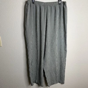 LESLIE FAY Dresses 16 Dress Pant White & Black Plaid Stretchy Waist Straight Leg - Picture 1 of 4