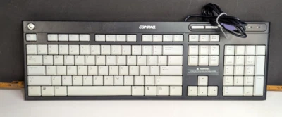 Compaq 5137 Wired PS2 Black & Gray Keyboard OEM Vintage 5188-0989 - Image 1 of 4