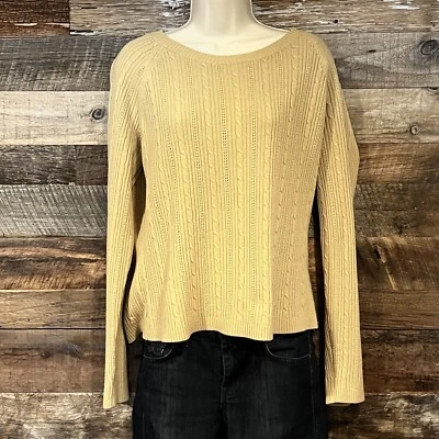 Casual Corner Sweater Cable Knit Golden Brown VTG Top Cottage Preppy Size XL - Image 1 of 4