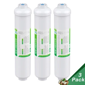 3 Pack 10" Inline Post Carbon Water Filter 1/4" Quick Connect for Under Sink RO - Picture 1 of 12
