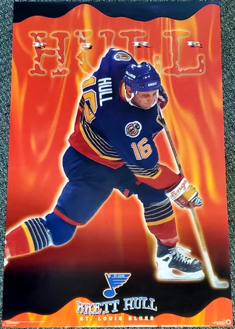 Brett Hull HULLFIRE St. Louis Blues 1996 NHL Hockey 23x35 Original Wall POSTER Cover