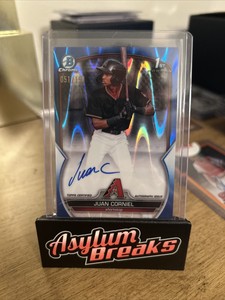 2023 BOWMAN CHROME 1ST BLUE RAYWAVE JUAN CORNIEL AUTO /150 - DBacks