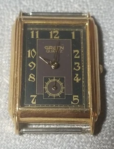 Reloj de cuarzo Gruen vintage para hombre esfera negra. Bonito cubo 1 - Imagen 1 de 3