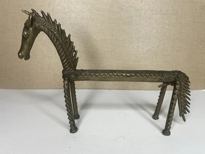 Figura tribal de bronce de latón arte popular indio caballo estilo Dhokra Dokra Foto 1 de 4