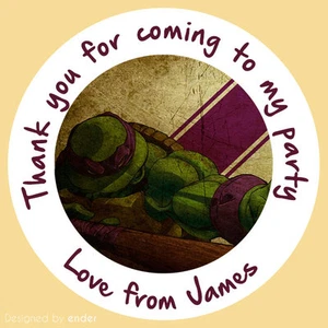 Sheet of Personalised Donatello TMNT Party Stickers for Sweet Cones - Picture 1 of 5
