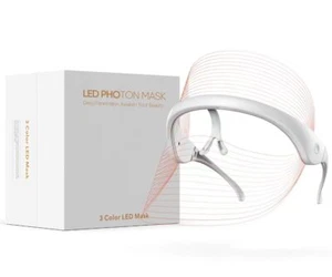 LED Face Mask Light Therapy Facial Photon Beauty Device with USB Cable 3 Colo... - Picture 1 of 7