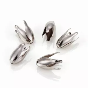 100 piezas Platino 4 pétalos Flor Cuentas de Hierro Tapas Hallazgos para Fabricación de Joyería 13x7~8 mm - Imagen 1 de 2