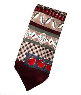 Corbata de cuello de seda con estampado geométrico de salsa Tabasco Tabasco para hombre Foto 1 de 4