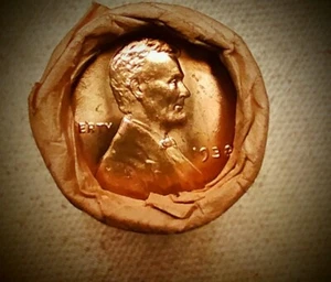 Wheat Small Cent Roll • Red BU 1938 WHEAT CENT & INDIAN TAIL • Earlies / PDS - Picture 1 of 10