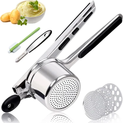 Potato Ricer 15Oz, Heavy Duty Stainless Steel Potato Masher with 3 Interchangeab - Image 1 of 4