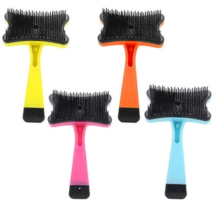 Pet Dog Cat Hair Remover Comb Grooming Massage Deshedding Self Cleaning Brush - Picture 1 of 24