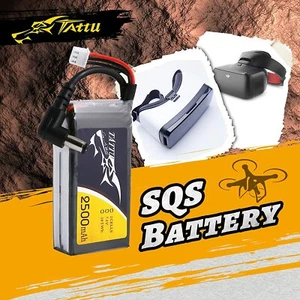 Tattu 2500mAh 7.4V 2S Lipo Battery For Fatshark Goggles DC5.5mm Plug Indicator - Picture 1 of 7