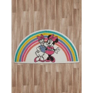 Disney Minnie Mouse & Daisy Duck Rainbow Rug Kids Home Decor Bedroom Mat 80x42cm - Picture 1 of 10