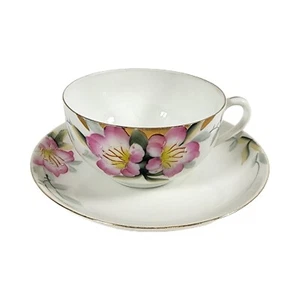 Vtg Noritake Azalea Hand Painted Teacup & Saucer #19322 - Picture 1 of 16