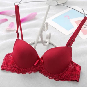 Women Lingerie Push Up Bra Lace Padded Plunge Small Chest Brassiere 28-36 AA A B - Picture 1 of 37