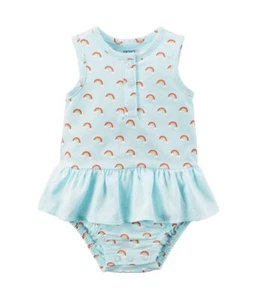 Carters Baby Girl Rainbow Print Sunsuit Bodysuit Dress NWT Size 18 Months - Picture 1 of 1