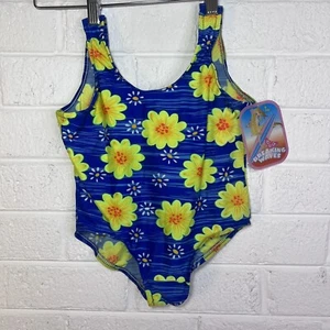 Vtg Y2K Hawaiian Print Breaking Waves One Piece Girls Bathing Suit New Size 10 - Picture 1 of 11