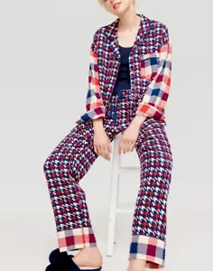 NEW PETER ALEXANDER BAMBOO COTTON FLANNELETTE HOUNDSTOOTH CHECK PJ SET RRP$119 M - Picture 1 of 6