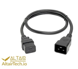 AltairTech.io C20 to C19 Heavy Duty Power Extension Cord, 3 ft, 12 AWG, 20A - Bild 1 von 4