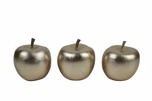 Set x 3 Lacquerware Apple Ornaments - Champagne Colour - Imagen 1 de 1